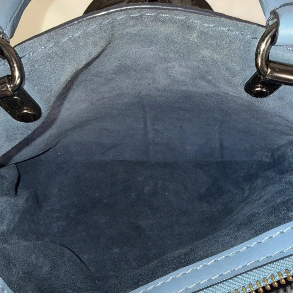 Coach Rogue Light Blue Pebbled Leather Satchel with crossbody strap - Picture 8 of 10